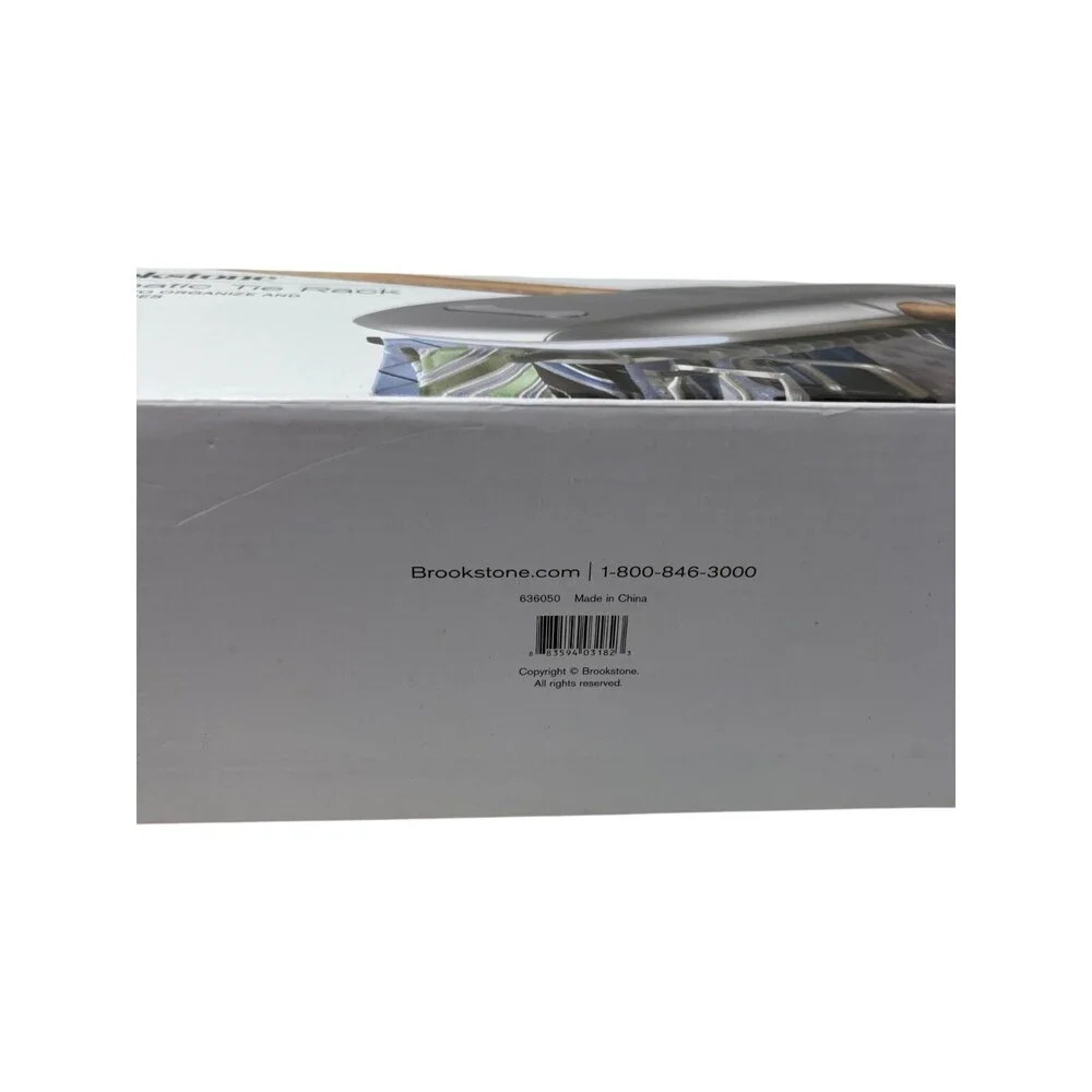 Brookstone Automatic Motorized Tie Rack Silver Closet Organizer Holds 54 Ties